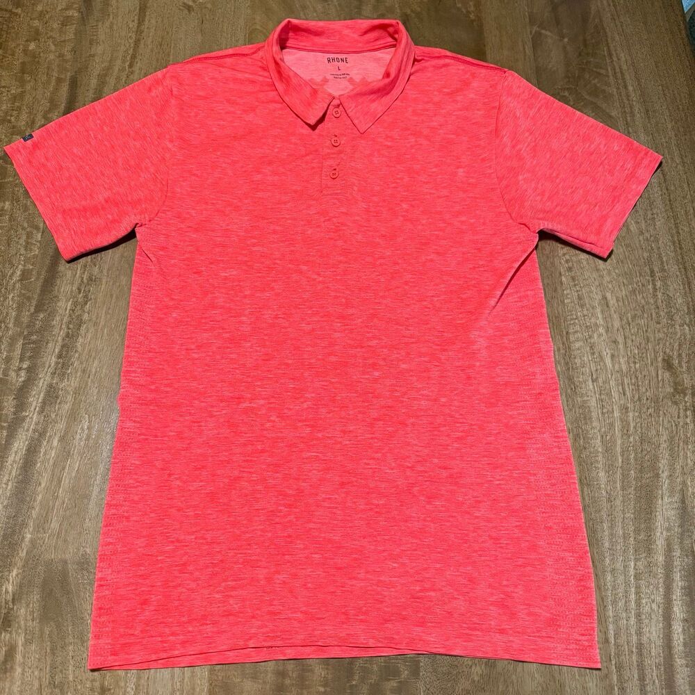 Rhone Athletic Performance Stretch Lightweight Orange Polo Size Men's Large